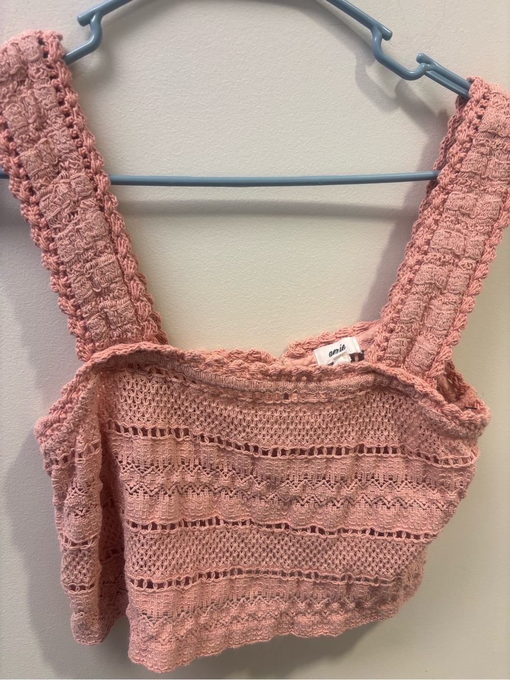 aerie Crochet Knit Crop Camisole - Dusty Rose